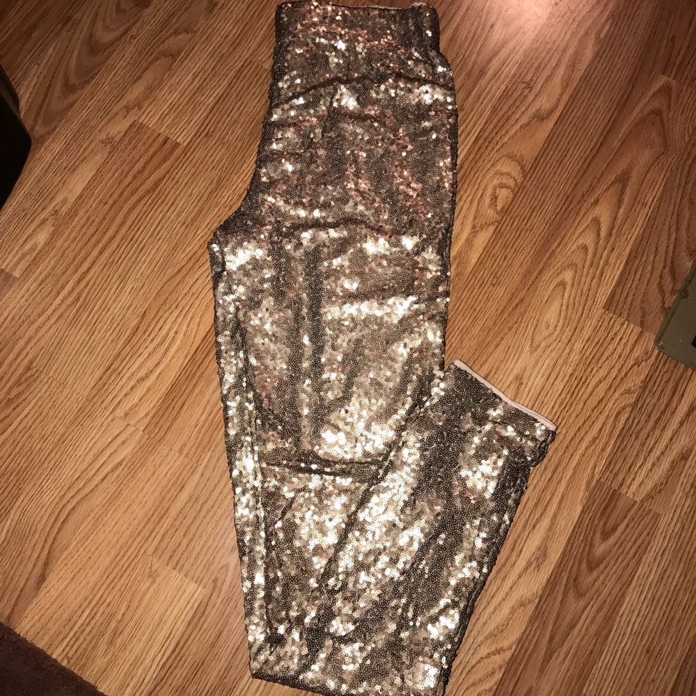 May & July Gold Sequins Leggings